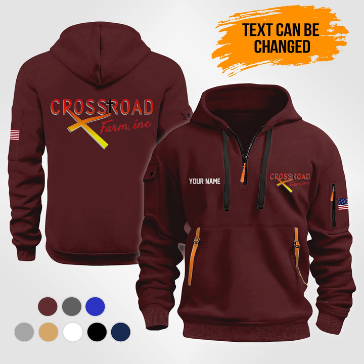 Personalized Name 2D Printed Quarter Zip Hoodie KL588