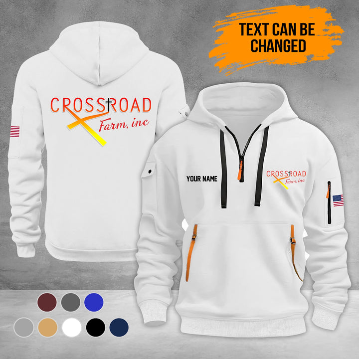 Personalized Name 2D Printed Quarter Zip Hoodie KL588