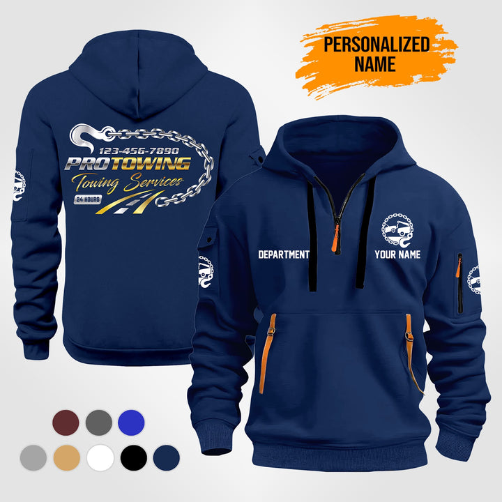 Personalized Name Tow Truck 3D Quarter Zip Hoodie ST256
