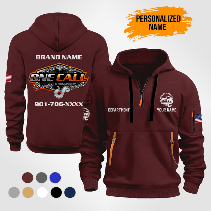 Personalized Name Tow Truck 3D Quarter Zip Hoodie ST262