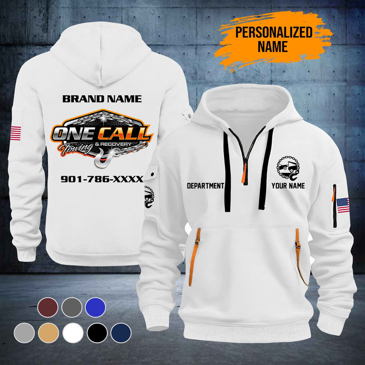 Personalized Name Tow Truck 3D Quarter Zip Hoodie ST262