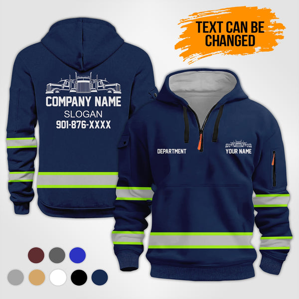 Personalized Name Semi Truck 3D Printed Quarter Zip Hoodie KS977