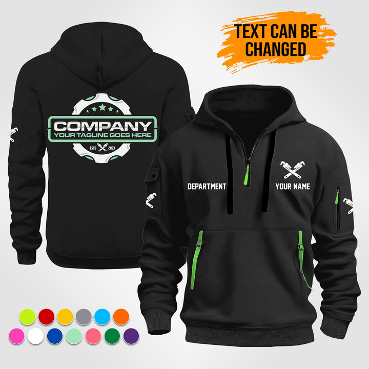 Personalized Name Plumbing 2D Printed Quarter Zip Hoodie ST271