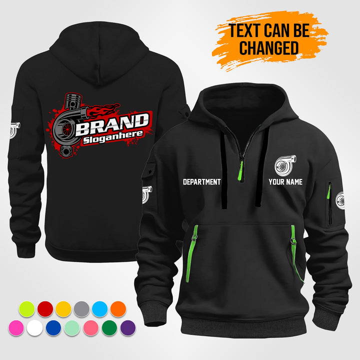 Personalized Name Turbo 3D Printed Quarter Zip Hoodie ST273