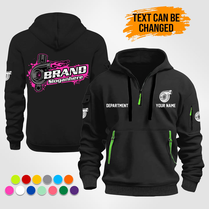 Personalized Name Turbo 3D Printed Quarter Zip Hoodie ST273