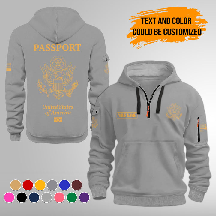 US Passport Style Quarter Zip FY453