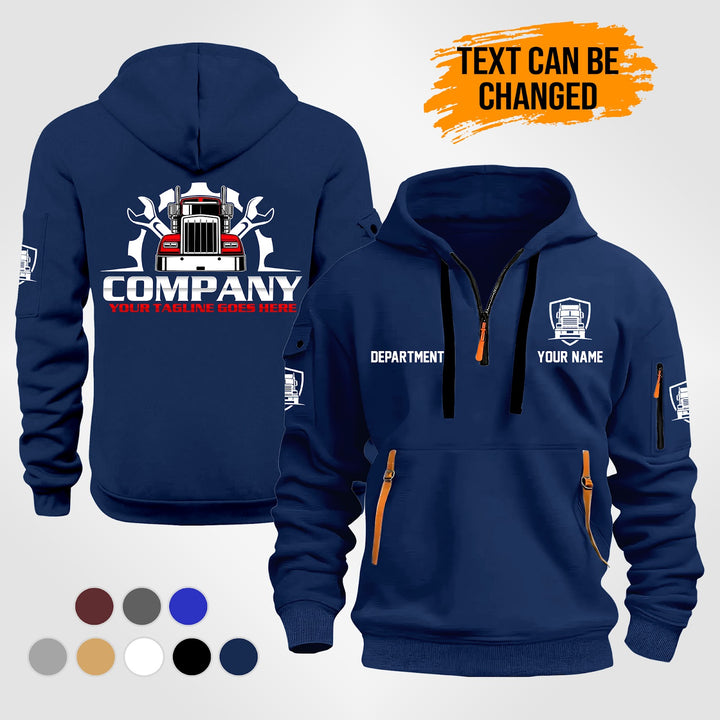 Personalized Name Trucking Repair 2D Printed Quarter Zip Hoodie ST281