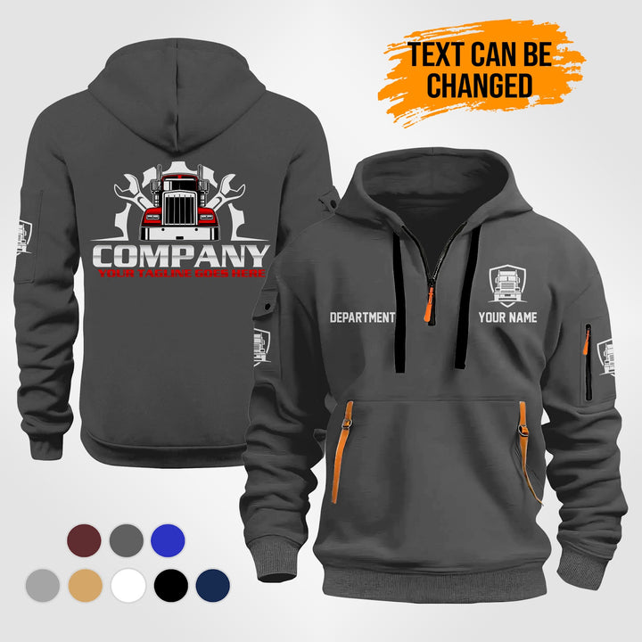 Personalized Name Trucking Repair 2D Printed Quarter Zip Hoodie ST281