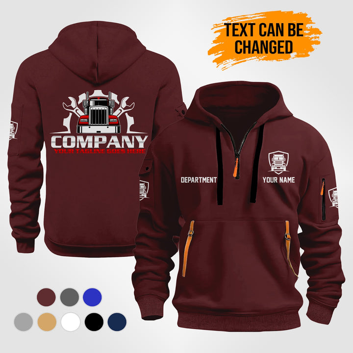 Personalized Name Trucking Repair 2D Printed Quarter Zip Hoodie ST281