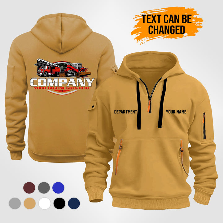 Personalized Name Skid Steer Grapple and Forestry Bucket Trucks 2D Printed Quarter Zip Hoodie ST282