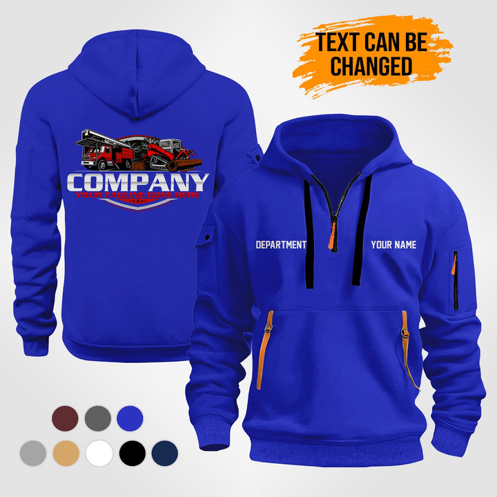 Personalized Name Skid Steer Grapple and Forestry Bucket Trucks 2D Printed Quarter Zip Hoodie ST282