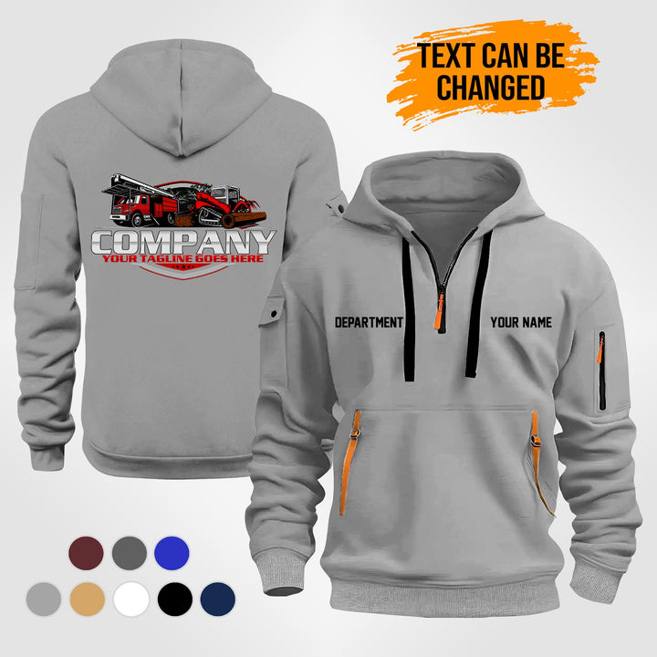 Personalized Name Skid Steer Grapple and Forestry Bucket Trucks 2D Printed Quarter Zip Hoodie ST282