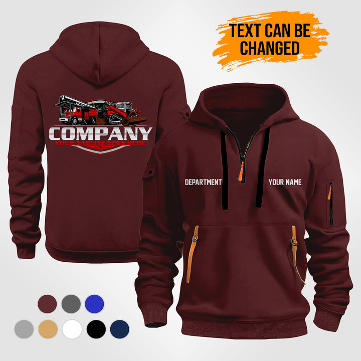 Personalized Name Skid Steer Grapple and Forestry Bucket Trucks 2D Printed Quarter Zip Hoodie ST282