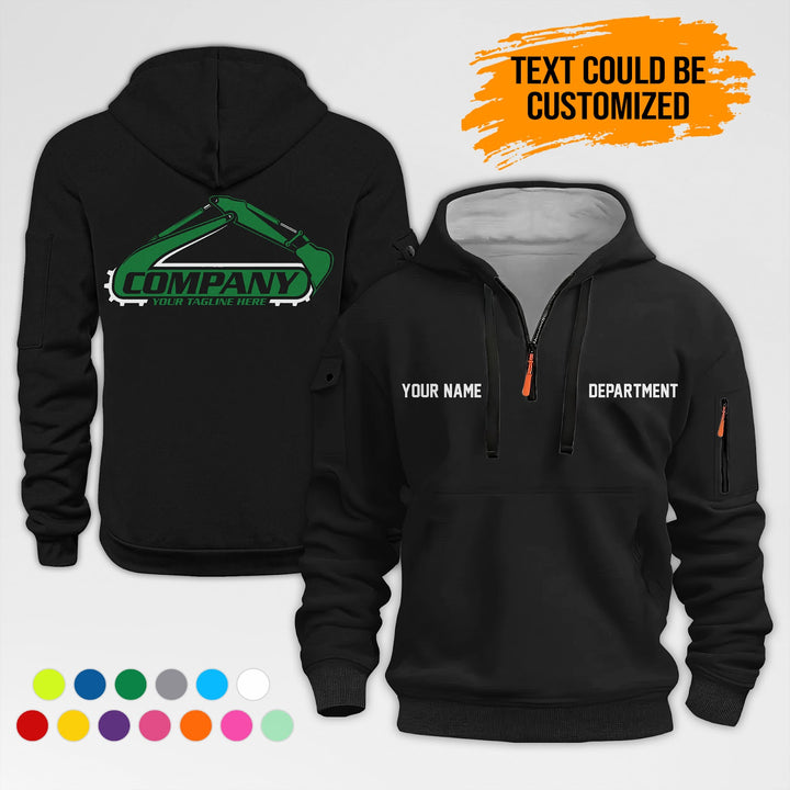 Personalized Name Excavator 2D Printed Quarter Zip Hoodie AZ417