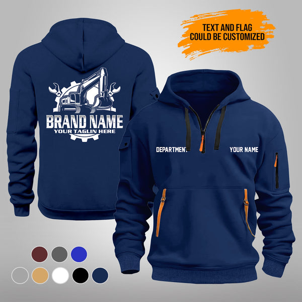 Personalized Name Heavy Equipment Repair 3D Printed Quarter Zip Hoodie PU718