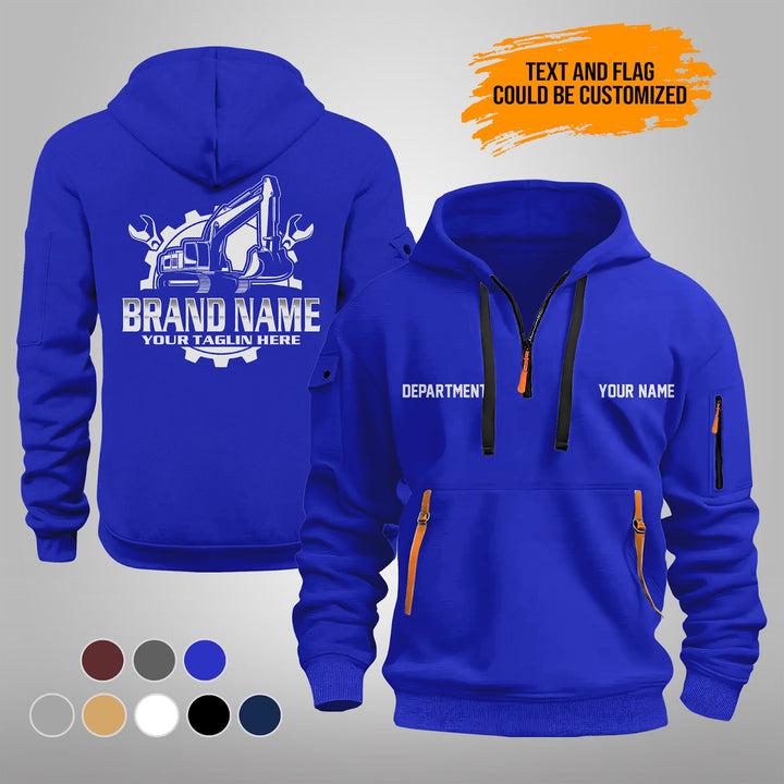 Personalized Name Heavy Equipment Repair 3D Printed Quarter Zip Hoodie PU718