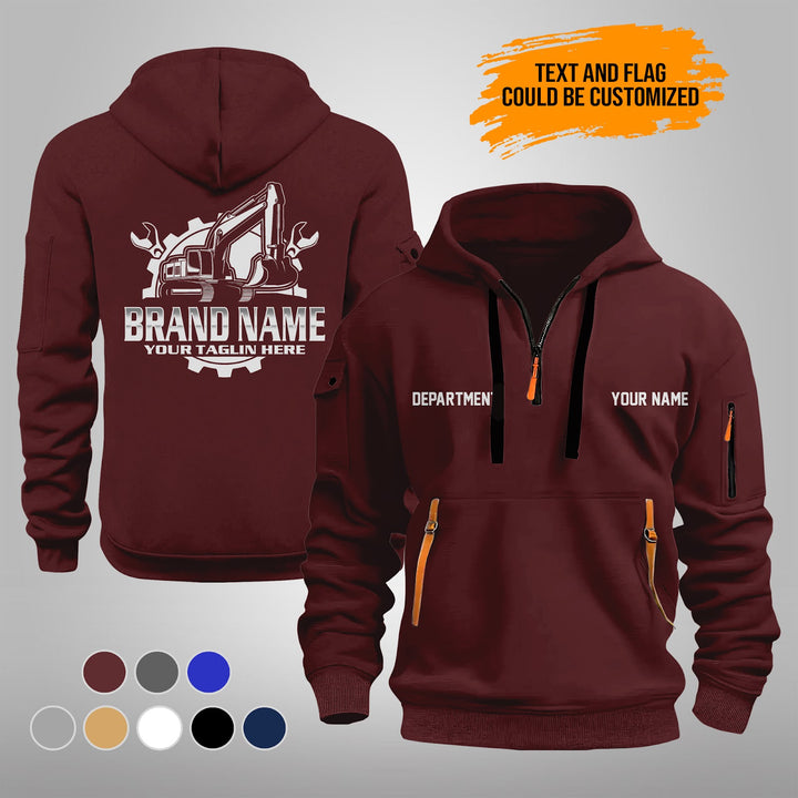 Personalized Name Heavy Equipment Repair 3D Printed Quarter Zip Hoodie PU718