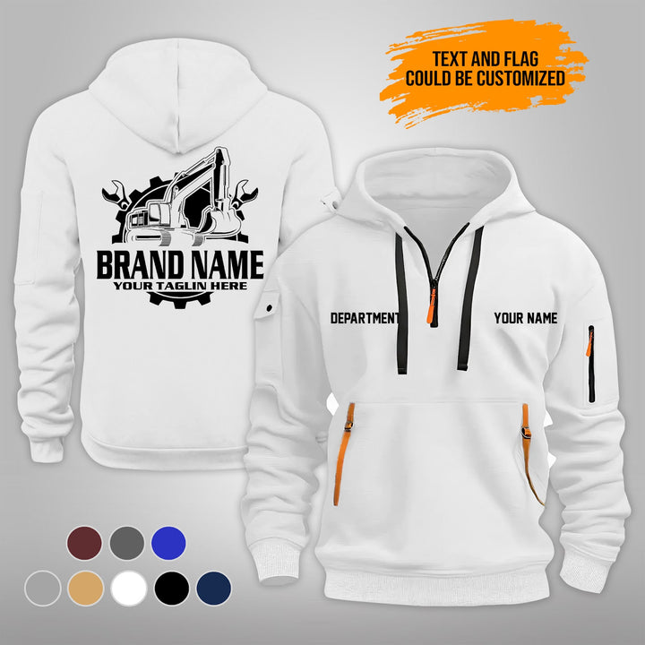Personalized Name Heavy Equipment Repair 3D Printed Quarter Zip Hoodie PU718
