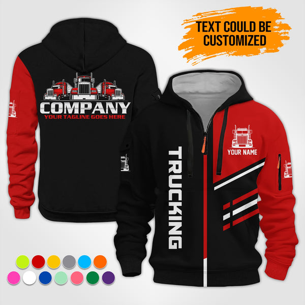 Personalized Name Trucking 3D Printed Quarter Zip Hoodie ST298