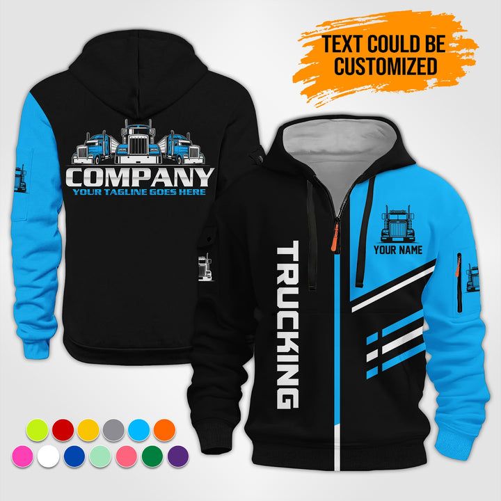 Personalized Name Trucking 3D Printed Quarter Zip Hoodie ST298
