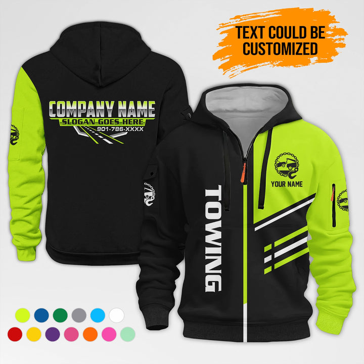 Personalized Name Towing 3D Printed Quarter Zip Hoodie AZ442