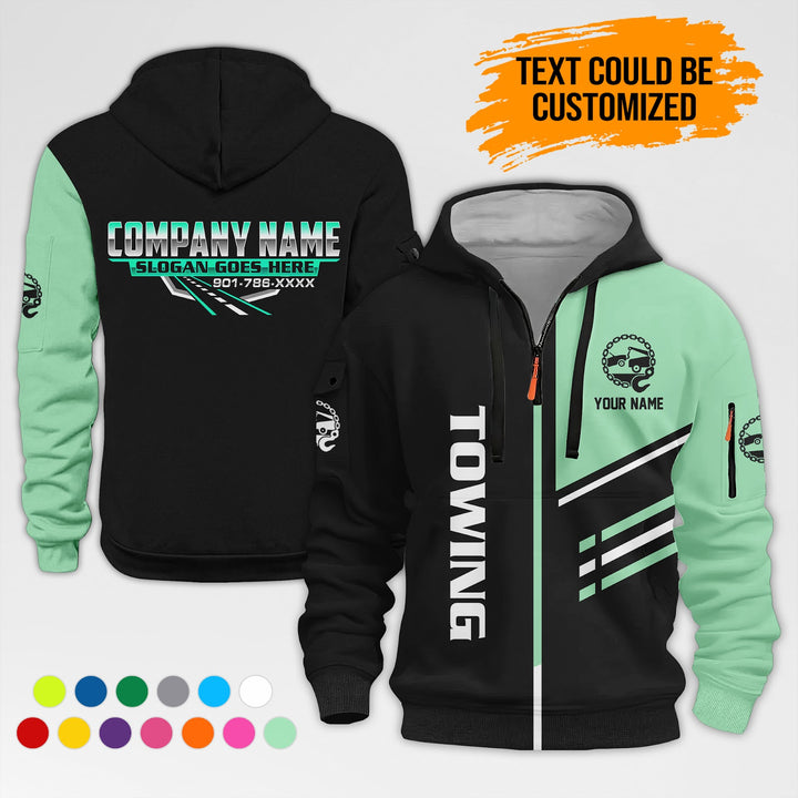 Personalized Name Towing 3D Printed Quarter Zip Hoodie AZ442