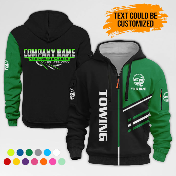 Personalized Name Towing 3D Printed Quarter Zip Hoodie AZ442