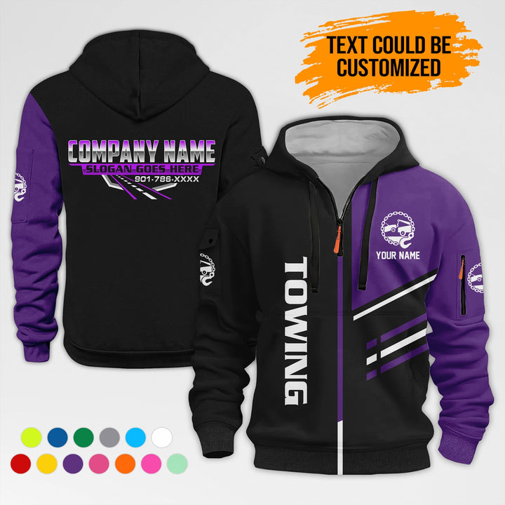 Personalized Name Towing 3D Printed Quarter Zip Hoodie AZ442