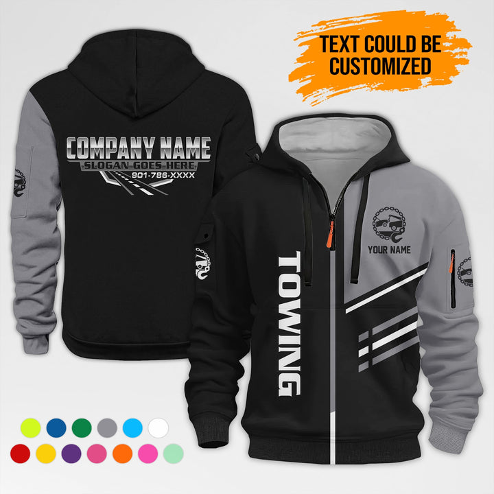 Personalized Name Towing 3D Printed Quarter Zip Hoodie AZ442
