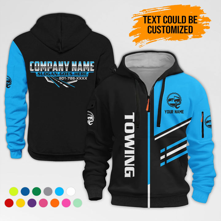 Personalized Name Towing 3D Printed Quarter Zip Hoodie AZ442