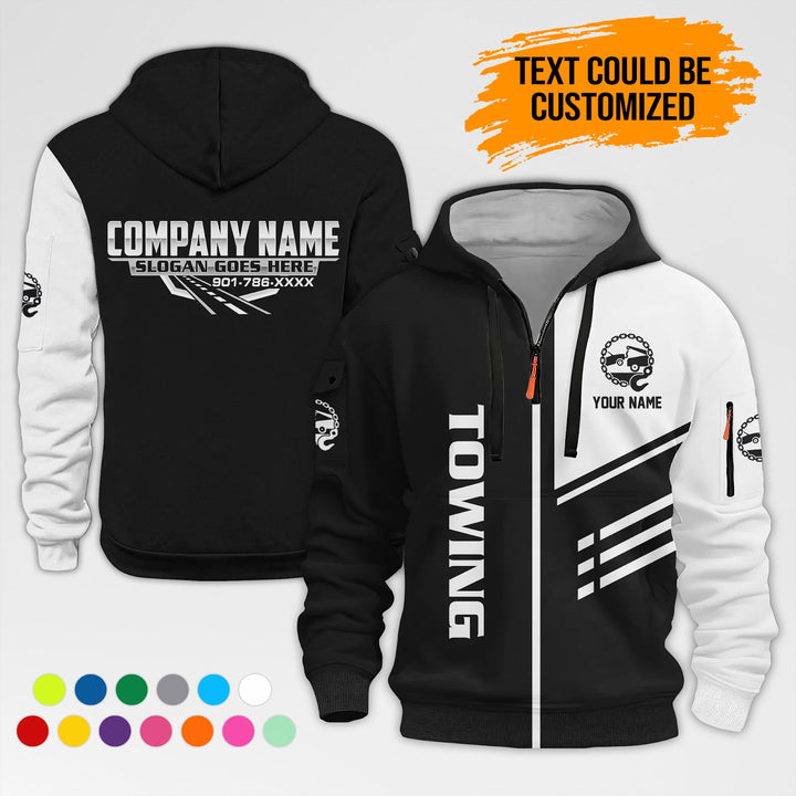 Personalized Name Towing 3D Printed Quarter Zip Hoodie AZ442