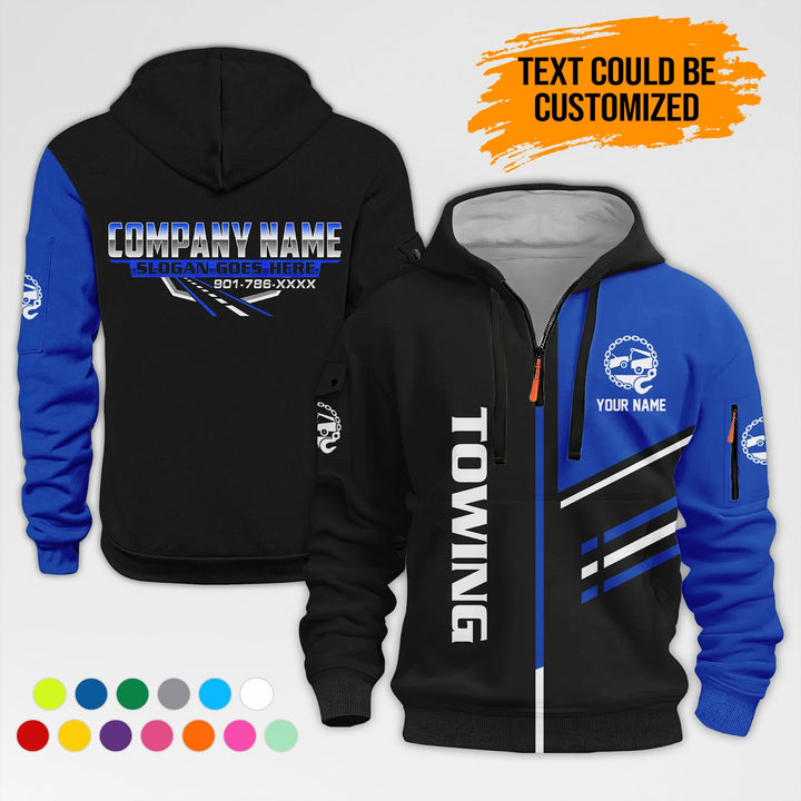 Personalized Name Towing 3D Printed Quarter Zip Hoodie AZ442