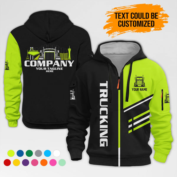 Personalized Name Trucking Las Vegas 3D Printed Quarter Zip Hoodie AZ444