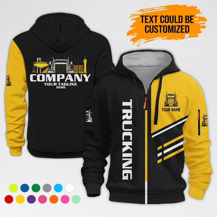 Personalized Name Trucking Las Vegas 3D Printed Quarter Zip Hoodie AZ444