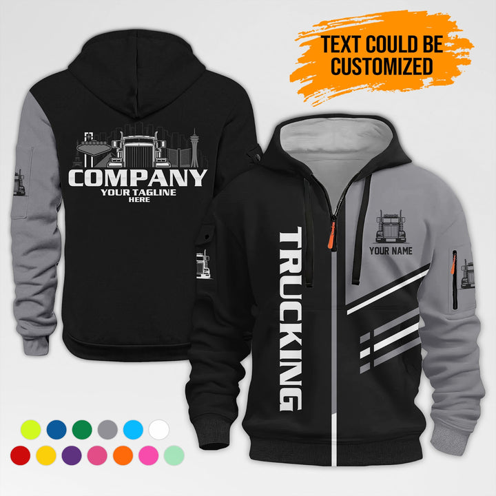 Personalized Name Trucking Las Vegas 3D Printed Quarter Zip Hoodie AZ444