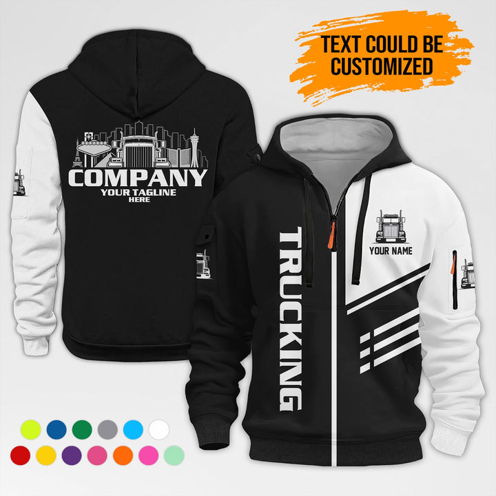 Personalized Name Trucking Las Vegas 3D Printed Quarter Zip Hoodie AZ444