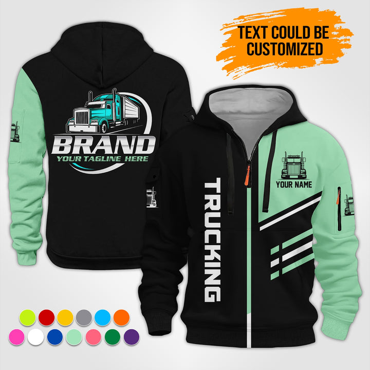 Personalized Name Trucking 3D Printed Quarter Zip Hoodie ST303