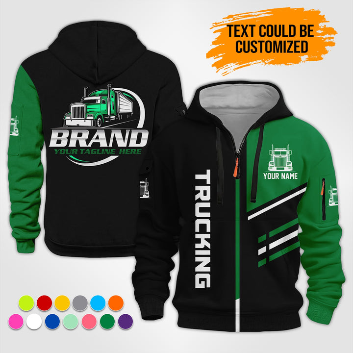 Personalized Name Trucking 3D Printed Quarter Zip Hoodie ST303