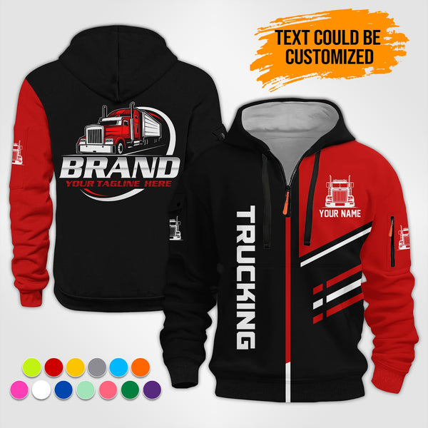 Personalized Name Trucking 3D Printed Quarter Zip Hoodie ST303