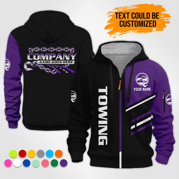 Personalized Name Towing 3D Printed Quarter Zip Hoodie ST308