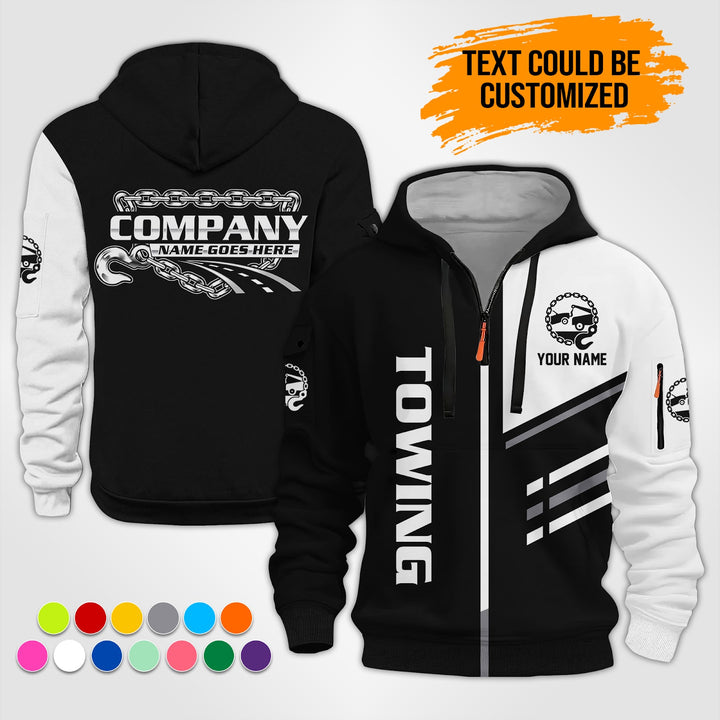 Personalized Name Towing 3D Printed Quarter Zip Hoodie ST308