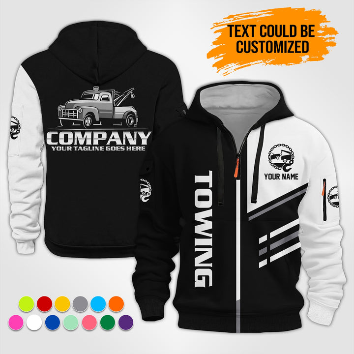 Personalized Name Vintage Towing 3D Printed Quarter Zip Hoodie ST312