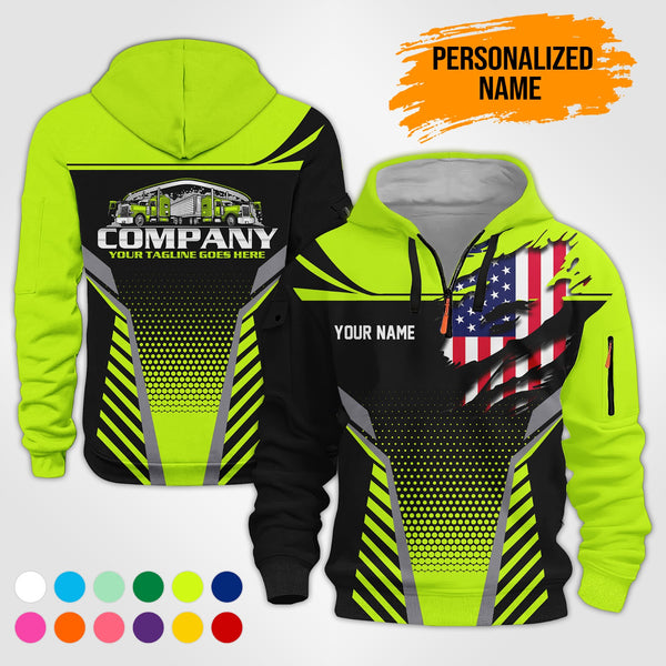 Personalized Name Truck Wash 3D Printed Quarter Zip Hoodie PU772