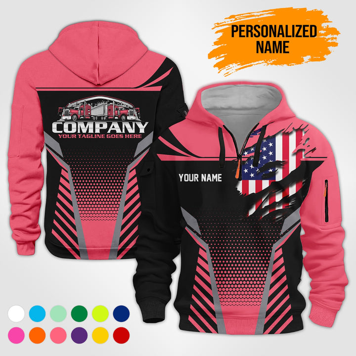Personalized Name Truck Wash 3D Printed Quarter Zip Hoodie PU772