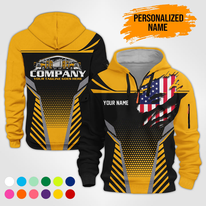 Personalized Name Truck Wash 3D Printed Quarter Zip Hoodie PU772