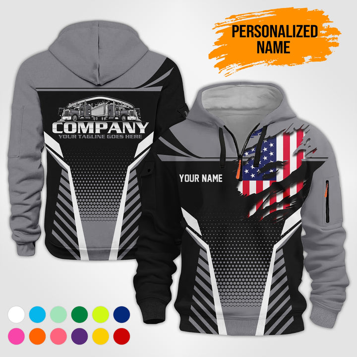 Personalized Name Truck Wash 3D Printed Quarter Zip Hoodie PU772