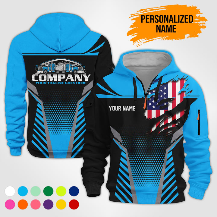 Personalized Name Truck Wash 3D Printed Quarter Zip Hoodie PU772