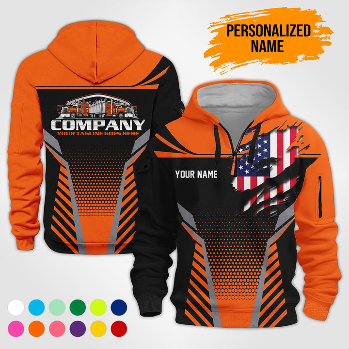 Personalized Name Truck Wash 3D Printed Quarter Zip Hoodie PU772