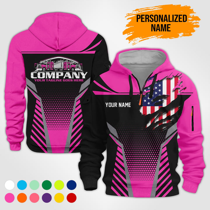 Personalized Name Truck Wash 3D Printed Quarter Zip Hoodie PU772