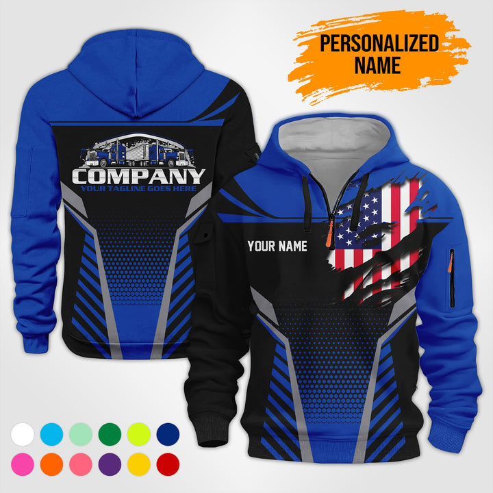 Personalized Name Truck Wash 3D Printed Quarter Zip Hoodie PU772